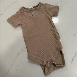Brown Ribbed Baby Onesie